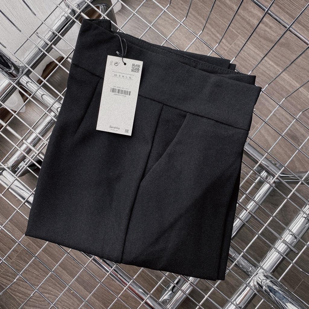Quần baggy tây nữ lưng cao công sở phối cúc bấm Chất vitex loại 1 mềm mịn, co giãn nhẹ
