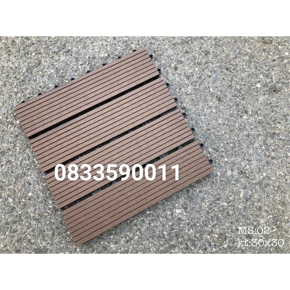 Combo 11 vỉ  Sàn gỗ nhựa composite Ghép Ban Công Siêu Bền,KT: 30cm*30cm.Nhận thi công