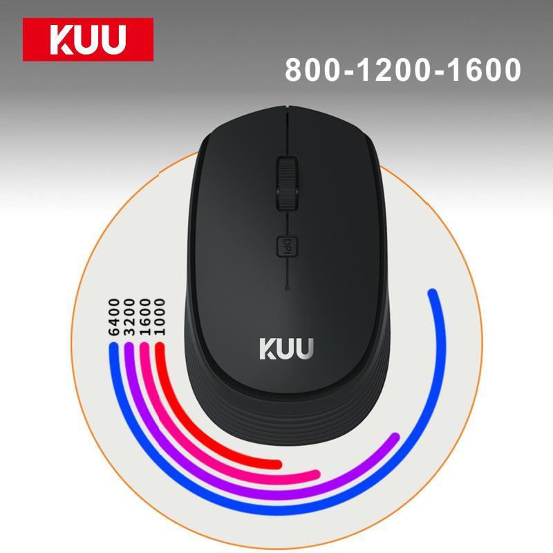 KUKU Chuột Không Dây Cho Máy Tính Laptop Pro Game 4 Nút 1600DPI Bật Lửa Thiết Im Lặng Xách Tay Bluetooth