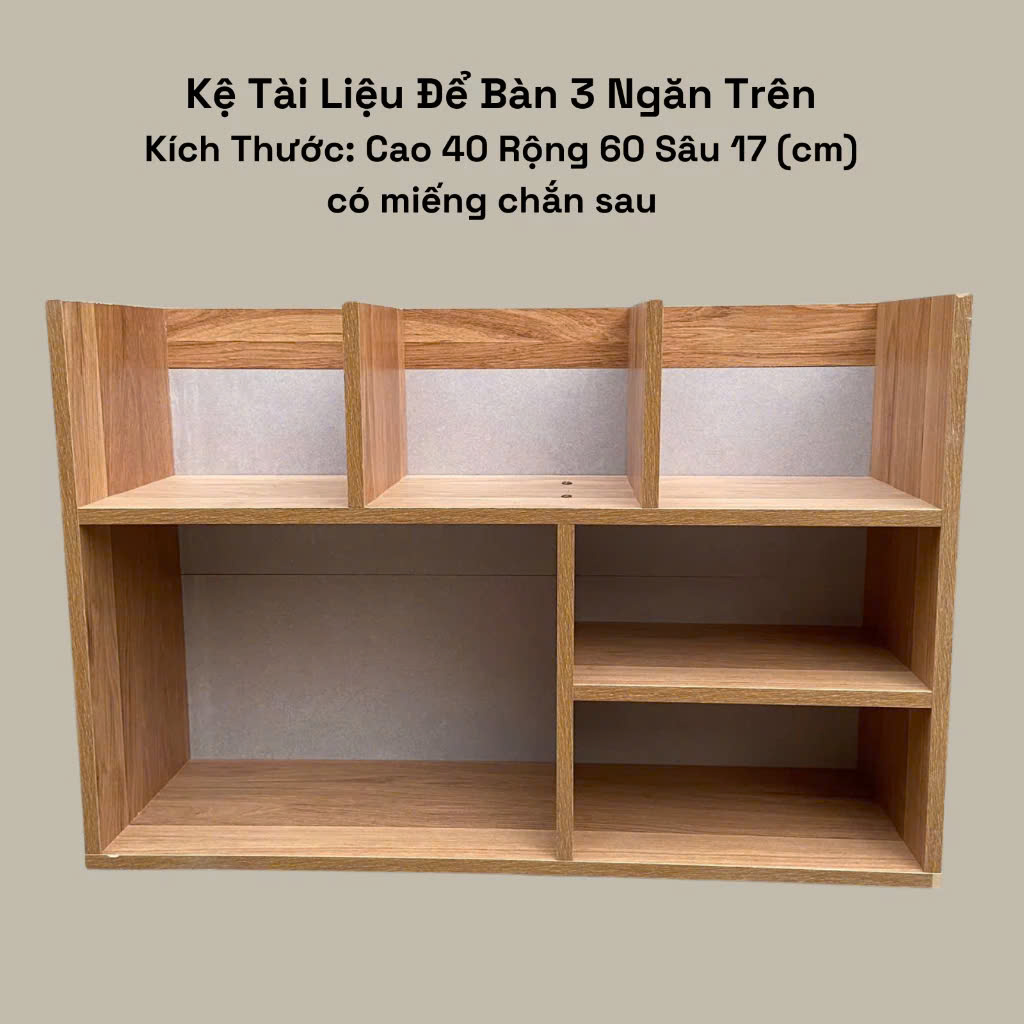 Kệ Sách Gỗ ,Hồ Sơ, Để Bàn HọcTập, Giá Để Tài Liệu, Decor Phòng Học, Chống Ẩm Mốc Loại 6 Ngăn Kích Thước 40CM*60CM
