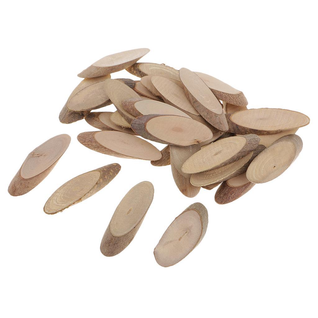 2x 30x Oval Wood Log Slices for DIY Art Craft Wedding Centerpieces Decorations
