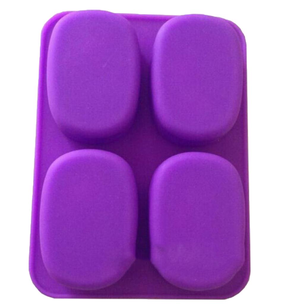 4 Cavities Silicone Soap Molds DIY Cake Chocolate Pudding Baking Soap Moulds