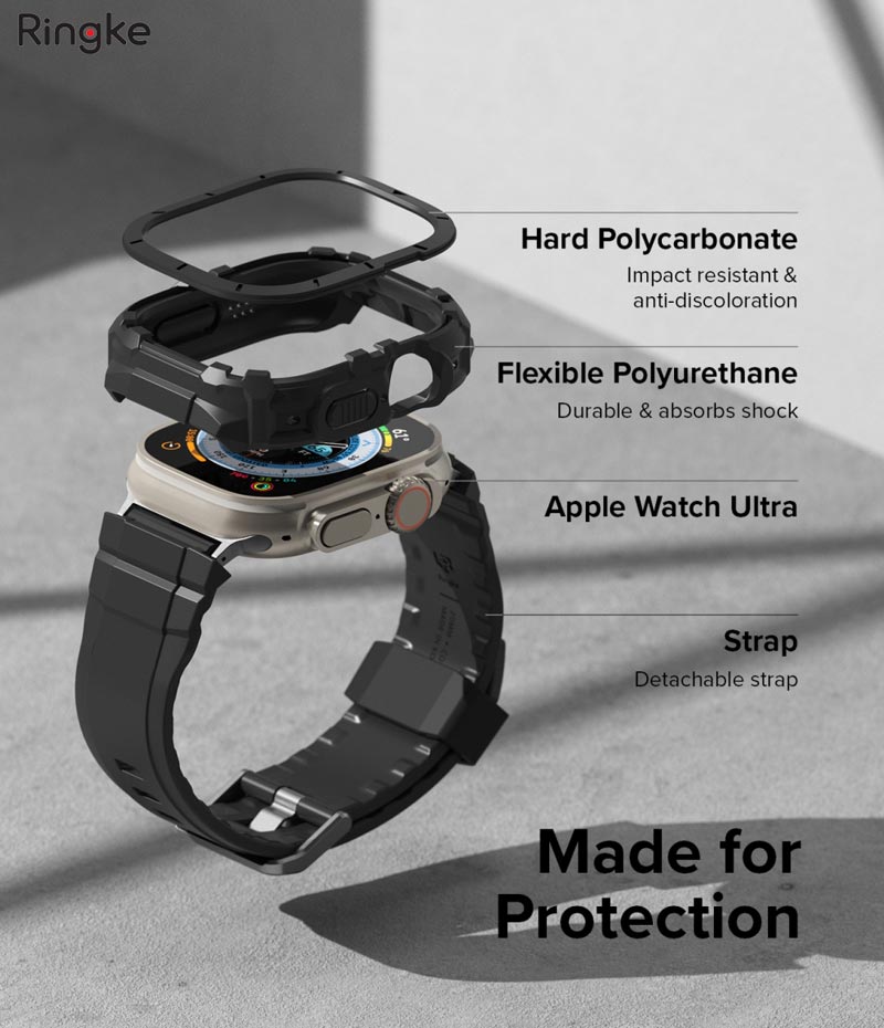 Vỏ Ốp Đồng Hồ Kèm Dây dành cho Apple Watch Ultra 2/1 RINGKE Fusion X Guard - Hàng Chính Hãng