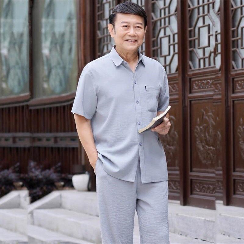 Bộ mặc nhà nam trung niên cho bố, đồ bộ quần áo người già