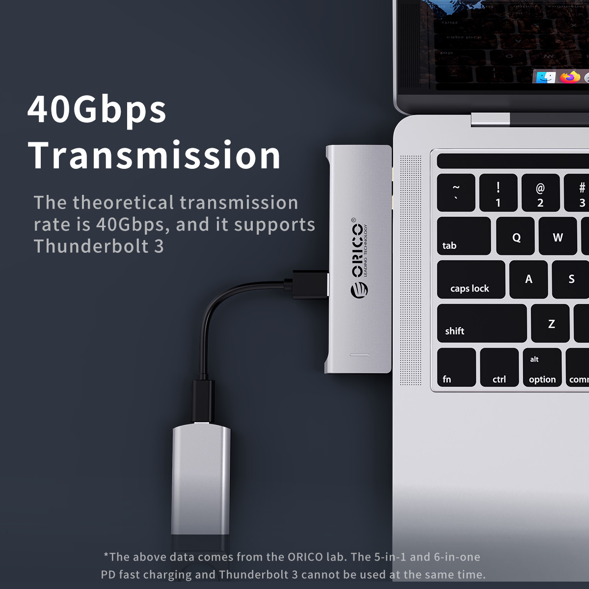 Dock Sạc Chuyển Đổi Orico 2CT-8HR-GY 8 Trong 1 Type C Thunderbolt3 MacBook HDMI 4K@30Hz/ PD 100W Max/ USB(3.0/2.0) TF/SD RJ45 - Hàng Chính Hãng