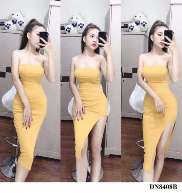 Đầm dài cúp ngực xẻ tà sexy