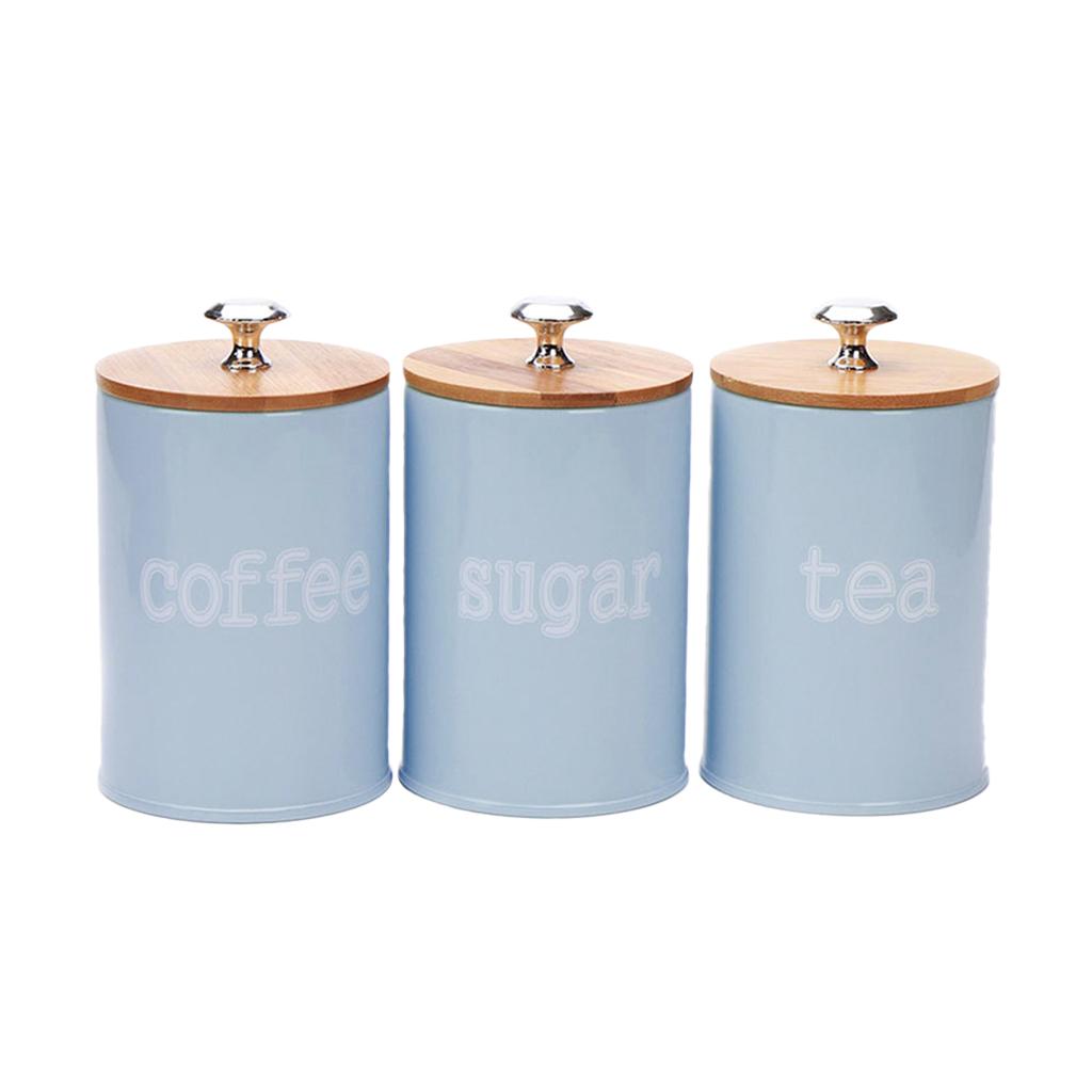 Bếp Kim Loại Gia Vị Canister Salt Sugar Pepper Pepper Jar