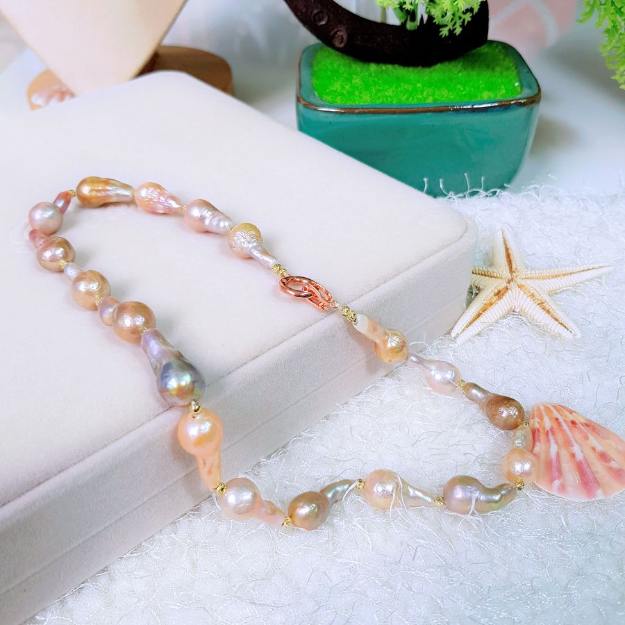 Vòng Cổ Ngọc Trai Nước Ngọt Thiên Nhiên Cao Cấp - Chuỗi Đơn Baroque Hồ Lô - Sắc Nước Hương Trời - Trang Sức Cô Tấm - BALI PEARL - CTJ0612 - Đa Sắc