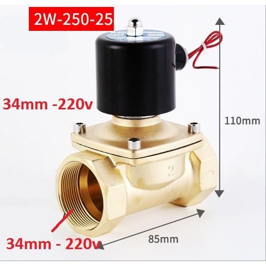 Van điện từ phi 34mm thường đóng tự động đóng mở nước bằng điện điện 220v