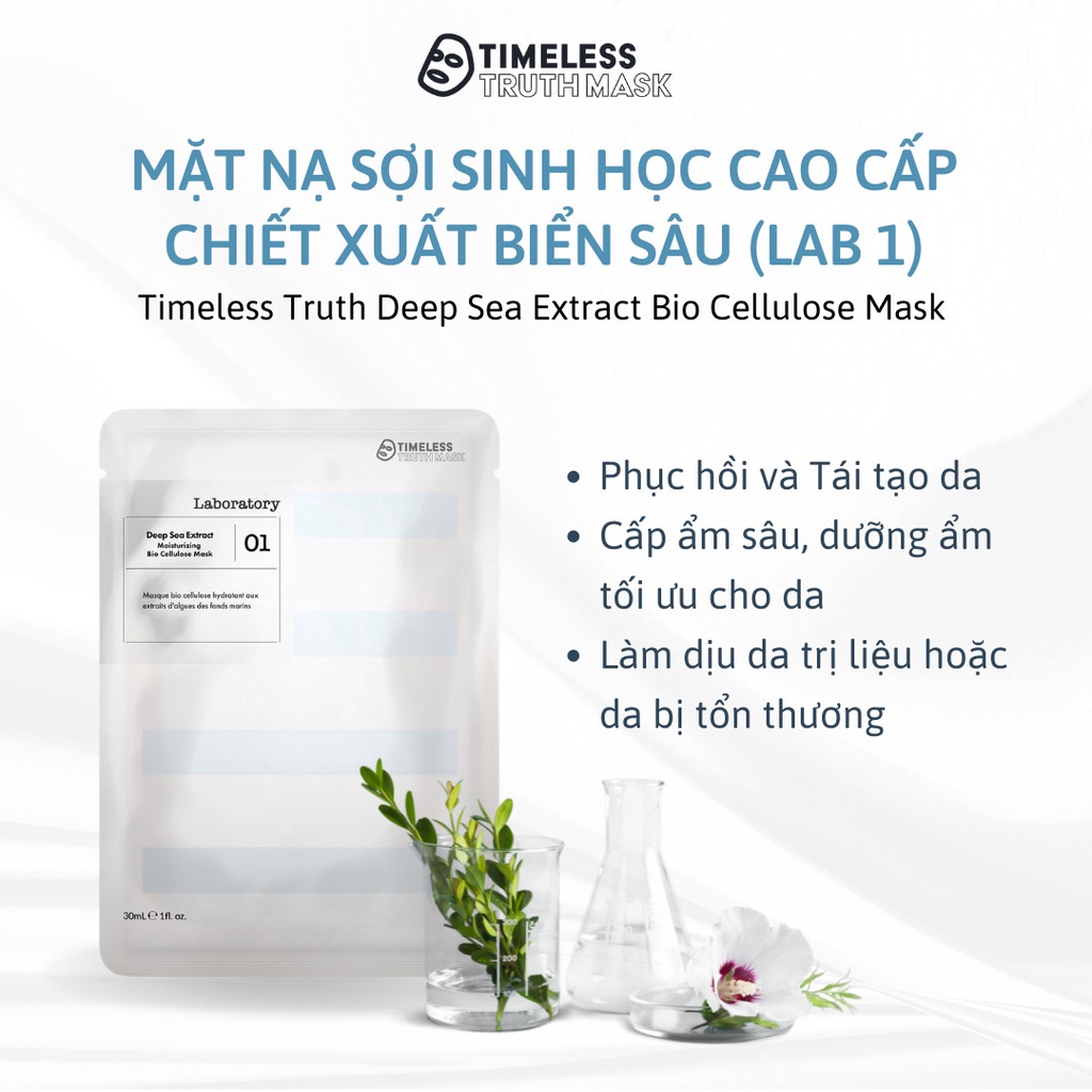 Mặt nạ dưỡng ẩm chiết xuất từ Biển Sâu Timeless Truth Mask - BIO CELLULOSE LAB 1 (30ml/miếng)