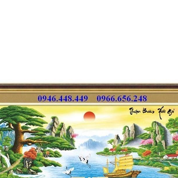 Tranh đính đá thuận buồm xuôi gió DF082 chưa đính, tùng nghênh khách