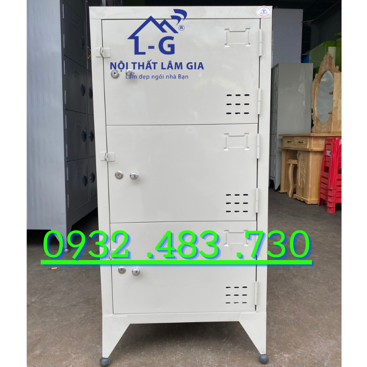 Tủ sắt hồ sơ mini 3 tầng sơn tĩnh điện _HSC-3T-01