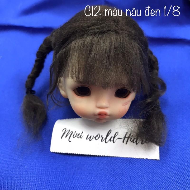 Wig len Tóc giả dành cho búp bê BJD Size 1/8, Baboliy, Amy handmade