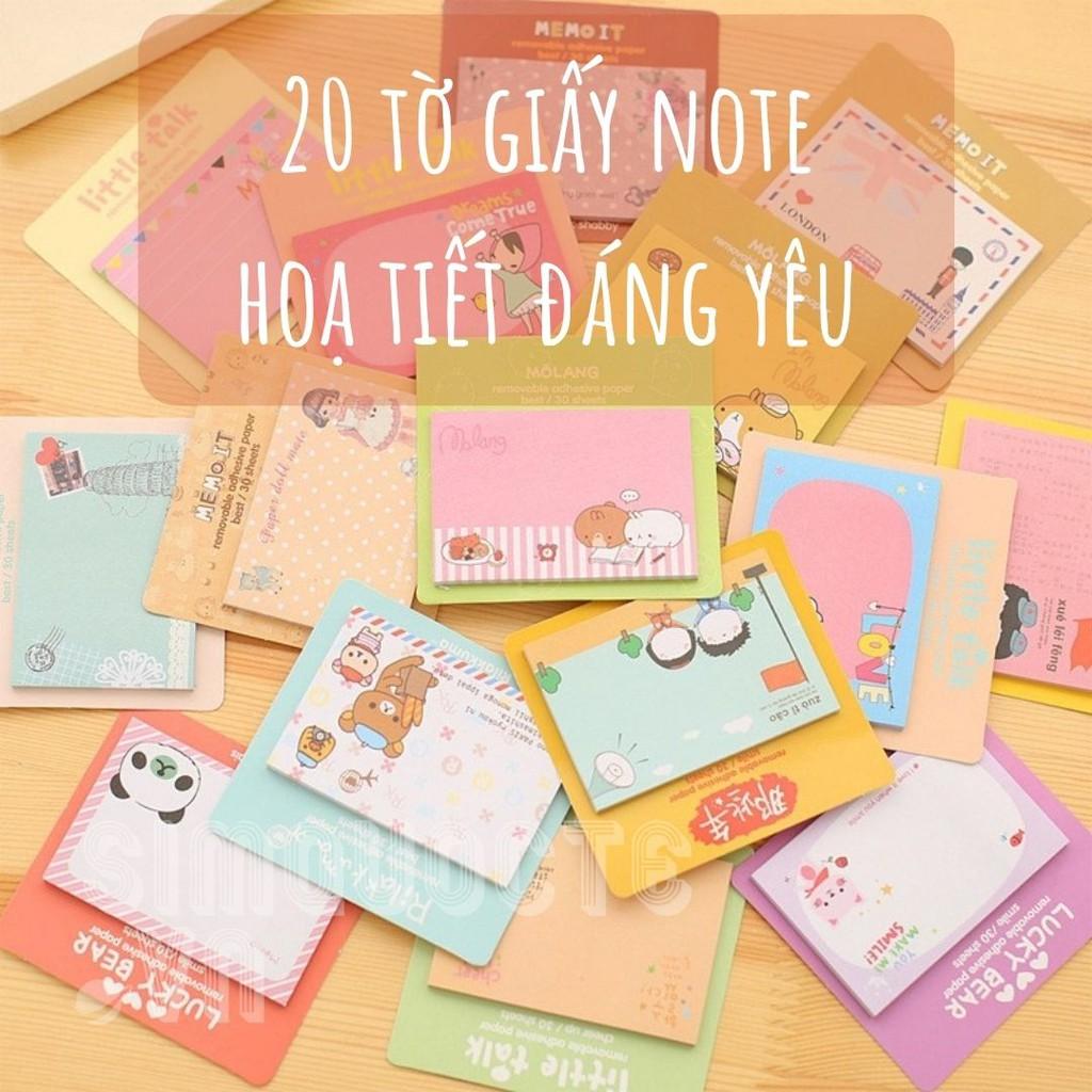 Giấy Note Giấy Ghi Chú Hoạ Tiết Đáng Yêu ST28