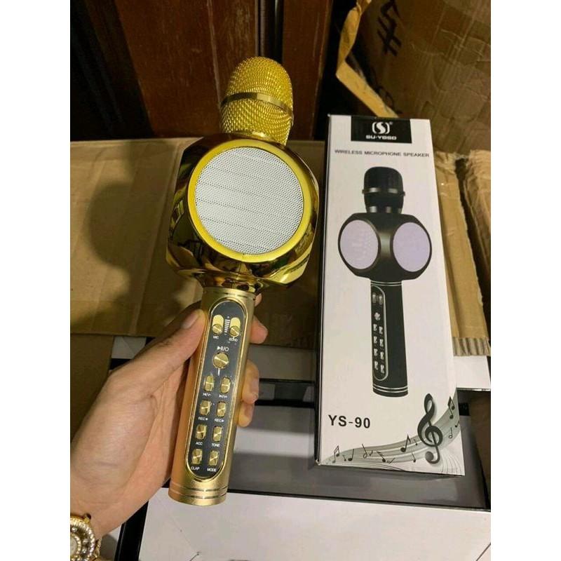 Mic hát karaoke bluetooth ys90, thiết kế sang chảnh, âm thanh lọc hát hay