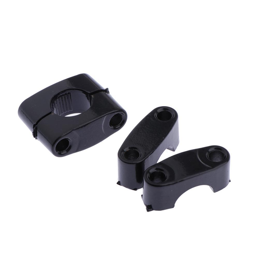 2X 22mm Black Handlebar Bar Mount Riser Clamp Bracket Adaptor for Motorbike ATV