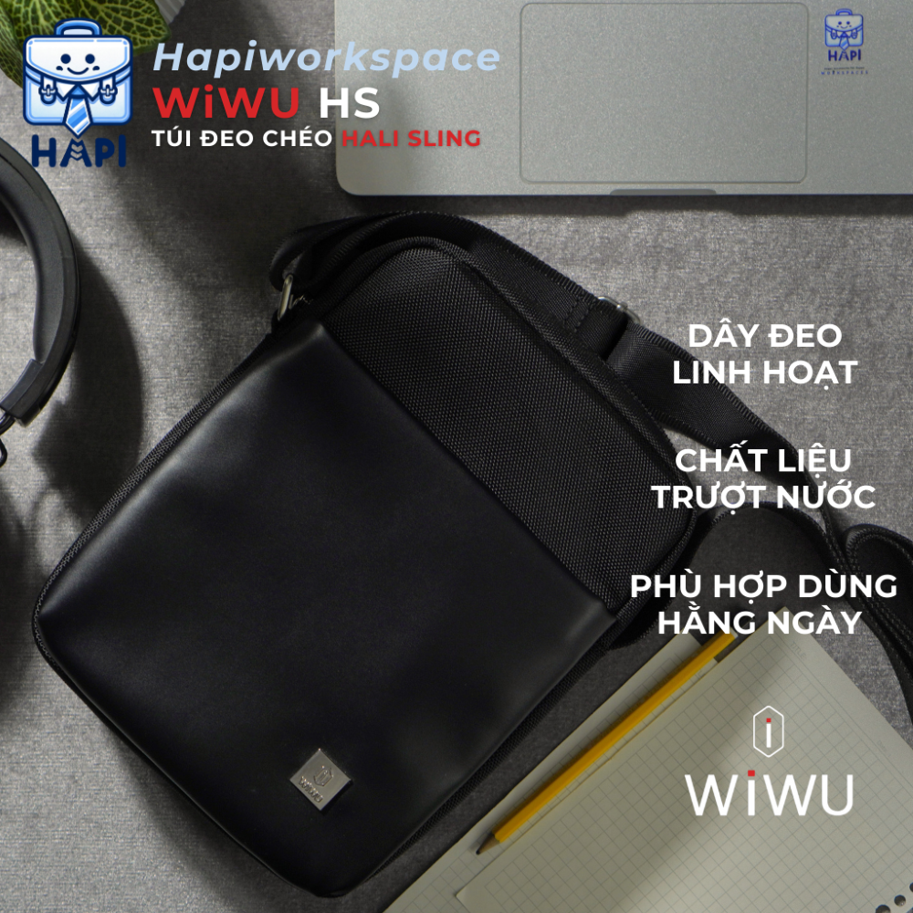 Túi đeo chéo hàng chính hãng WiWU Hali Crossbody Wi-Hali-CR: Siêu tiện dụng để di chuyển hàng ngày, gọn nhẹ, thời trang