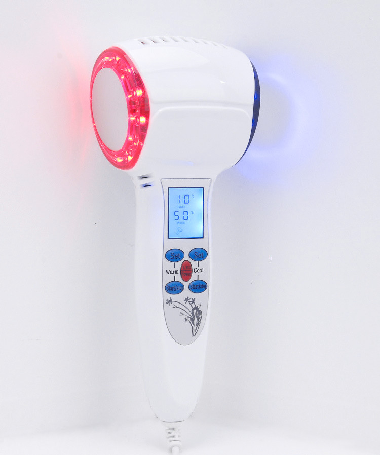 Máy massage nóng lạnh 2 đầu trẻ hóa da bằng ánh sáng sinh học Hàn Quốc Hot và Cold - Tặng kèm máy massage lăn trị thâm quầng mắt, môi Xpreen XPRE118