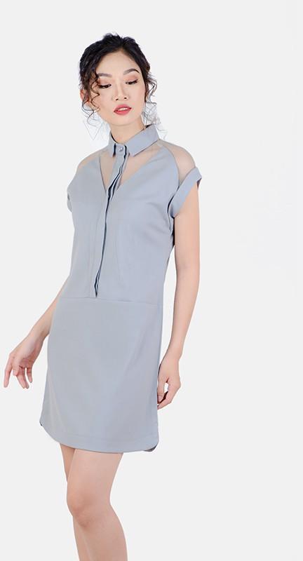 Đầm suông công sở cách điệu bổ trụ - DS60