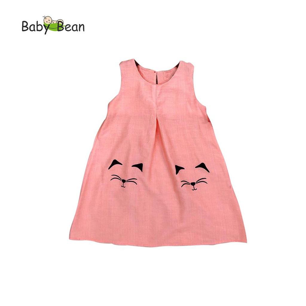Đầm Đũi In Mèo bé gái BabyBean