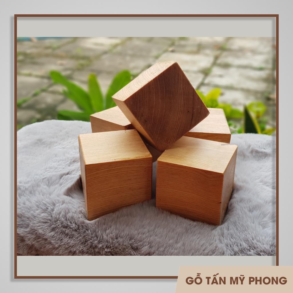 Cube 6cm, 7cm, 8cm, 9cm | Khối gỗ lập phương dùng trang trí, đồ chơi có bo cạnh an toàn | cục gỗ kê hàng loại 1 - 9x9x9cm