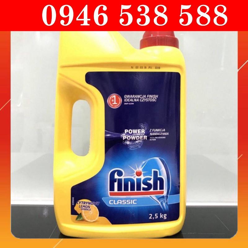 Combo rửa bát Finish: Bột 2.5kg, Muối 1.5kg, Nước làm bóng 400ml - Nhập khẩu EU