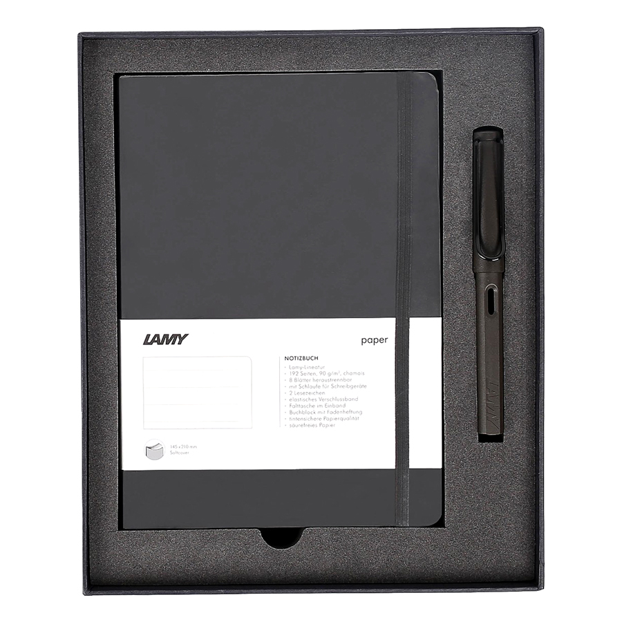 Gift Set Lamy Notebook A5 Softcover Black + Lamy Safari Umbra - GSNSa004