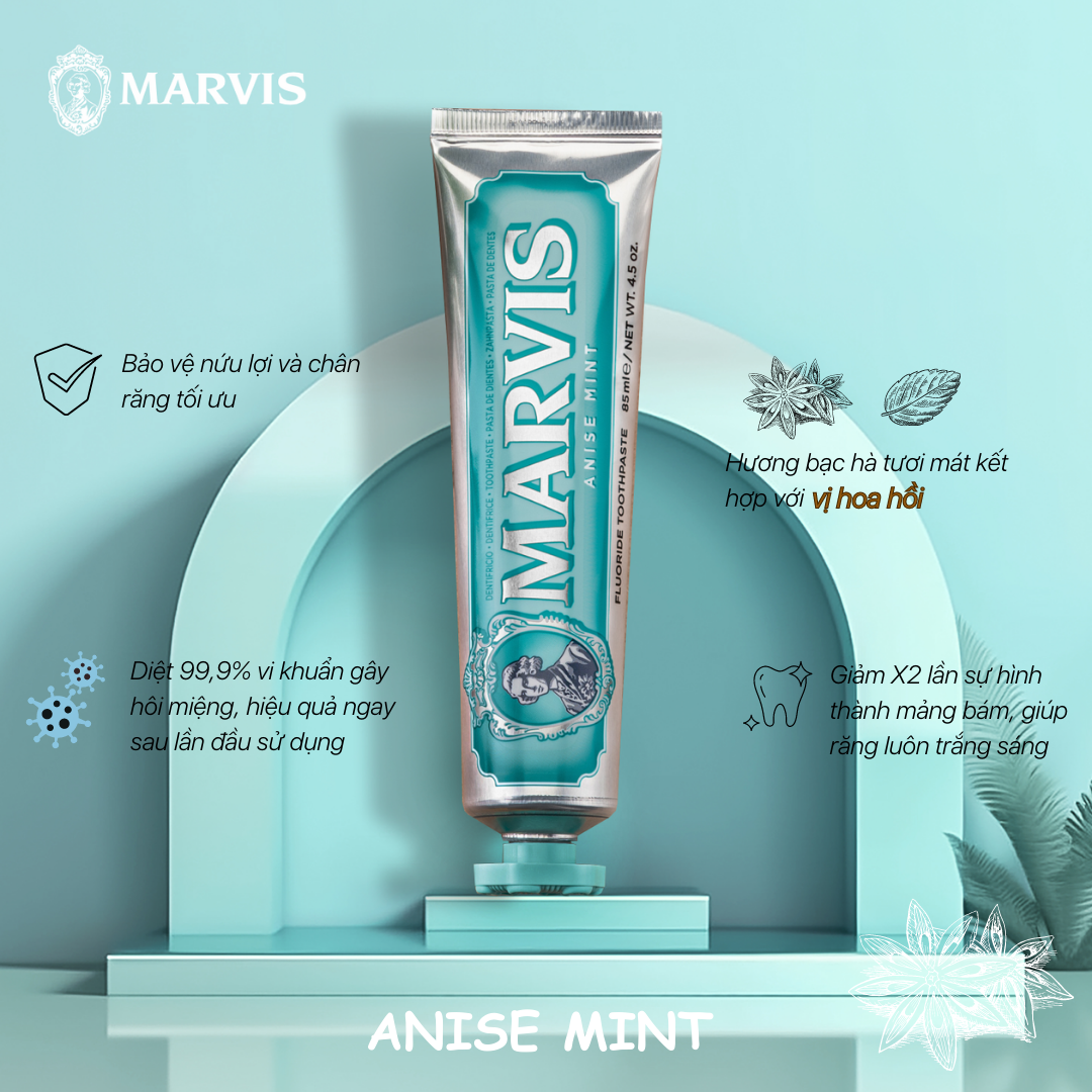 Kem đánh răng Marvis Toothpaste 85ml-75ml nhiều mùi hương