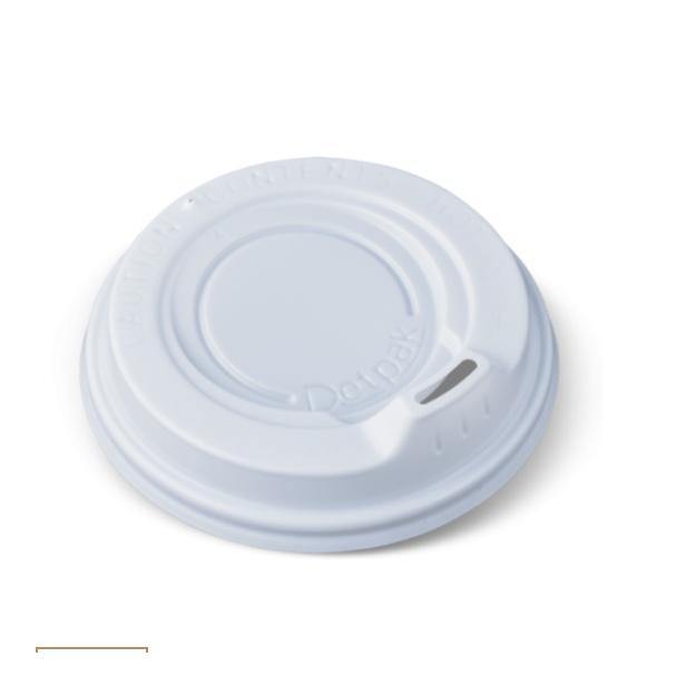 Item V053S0001 - Nắp trắng cho ly 2 lớp 8oz/240ml - Detpak Button Hot Cup Lid - WHITE - 8oz - SP Takeaway