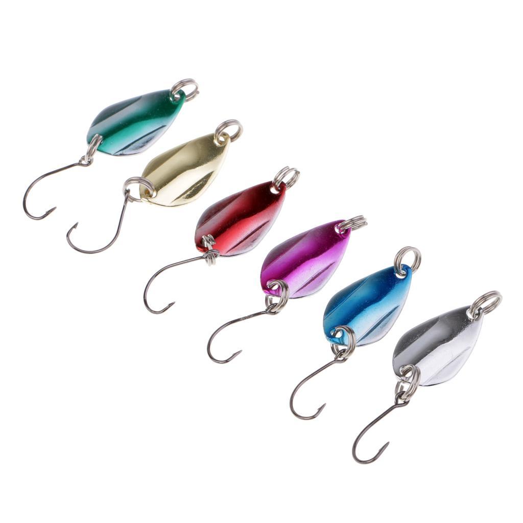 6 Pieces Artificial Metal Fishing Spoon Lures and 10pcs Crankbait Hard Lures