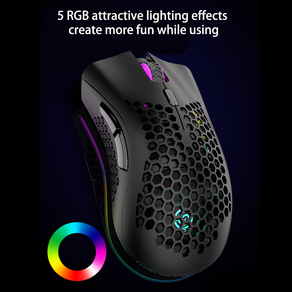 Chuột Không Dây Đầu Thu USB RGb 3 Mức DPI Với Con Lăn 2 Ngón Tay Cái