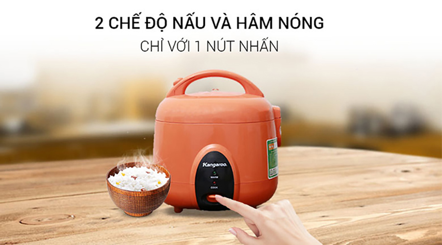 Nồi Cơm Điện Kangaroo KG826S (1.2L) - Cam - Hàng chính hãng