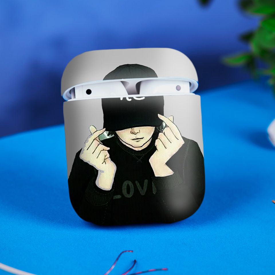 Miếng dán skin chống bẩn cho tai nghe AirPods in hình thiết kế - atk063 (bản không dây 1 và 2)