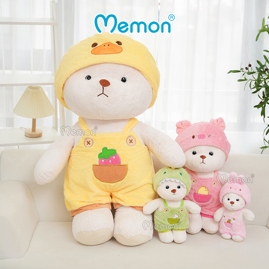 Gấu Bông Teddy Lena Cosplay Thỏ, Khủng Long, Heo, Vịt Cực Cute 28cm - 55cm Cao Cấp Memon