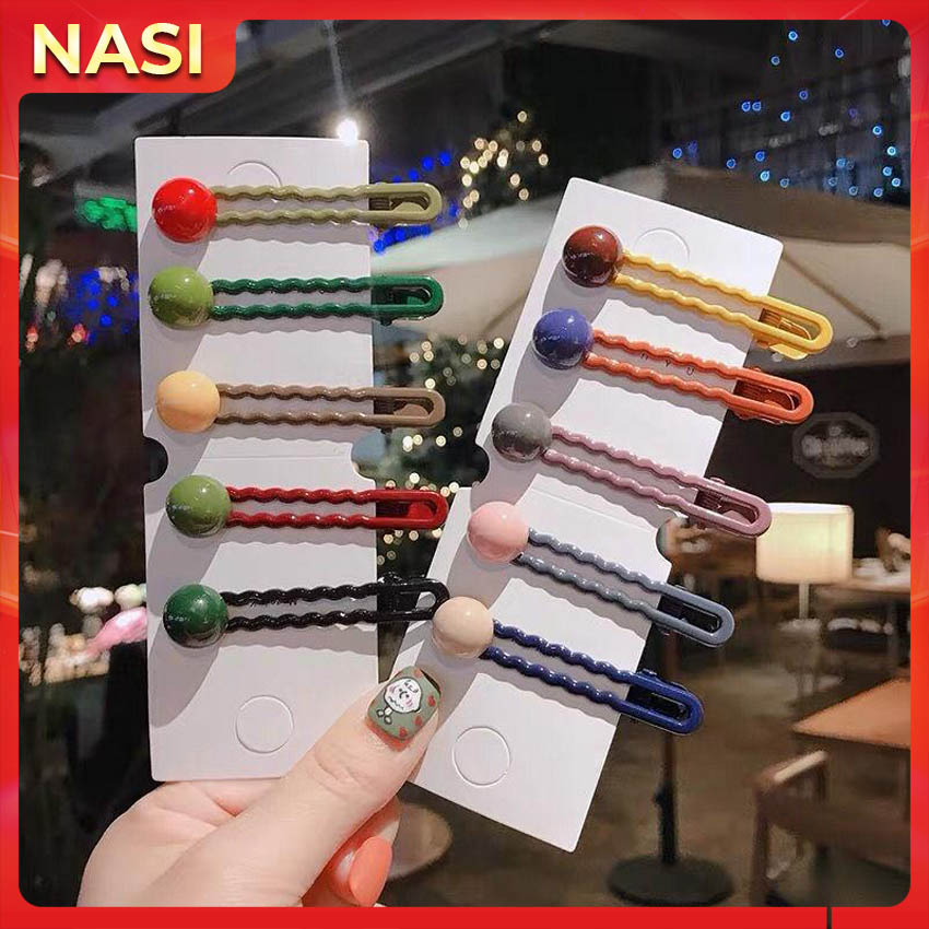 Kẹp tóc nữ dạng sóng NASI dễ thương phong cách hàn quốc nhiều màu kẹp tóc mái nữ phụ kiện tóc