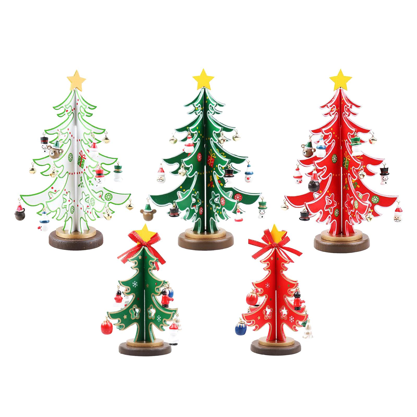 Trang trí cây thông Noel bằng gỗ để bàn Tượng trang trí cây thông Noel tự làm