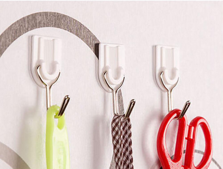 Vỉ 6 móc Inox treo dính tường Powerful Hook 2kg Vỉ 6 móc Inox treo dính tường Powerful Hook 2kg