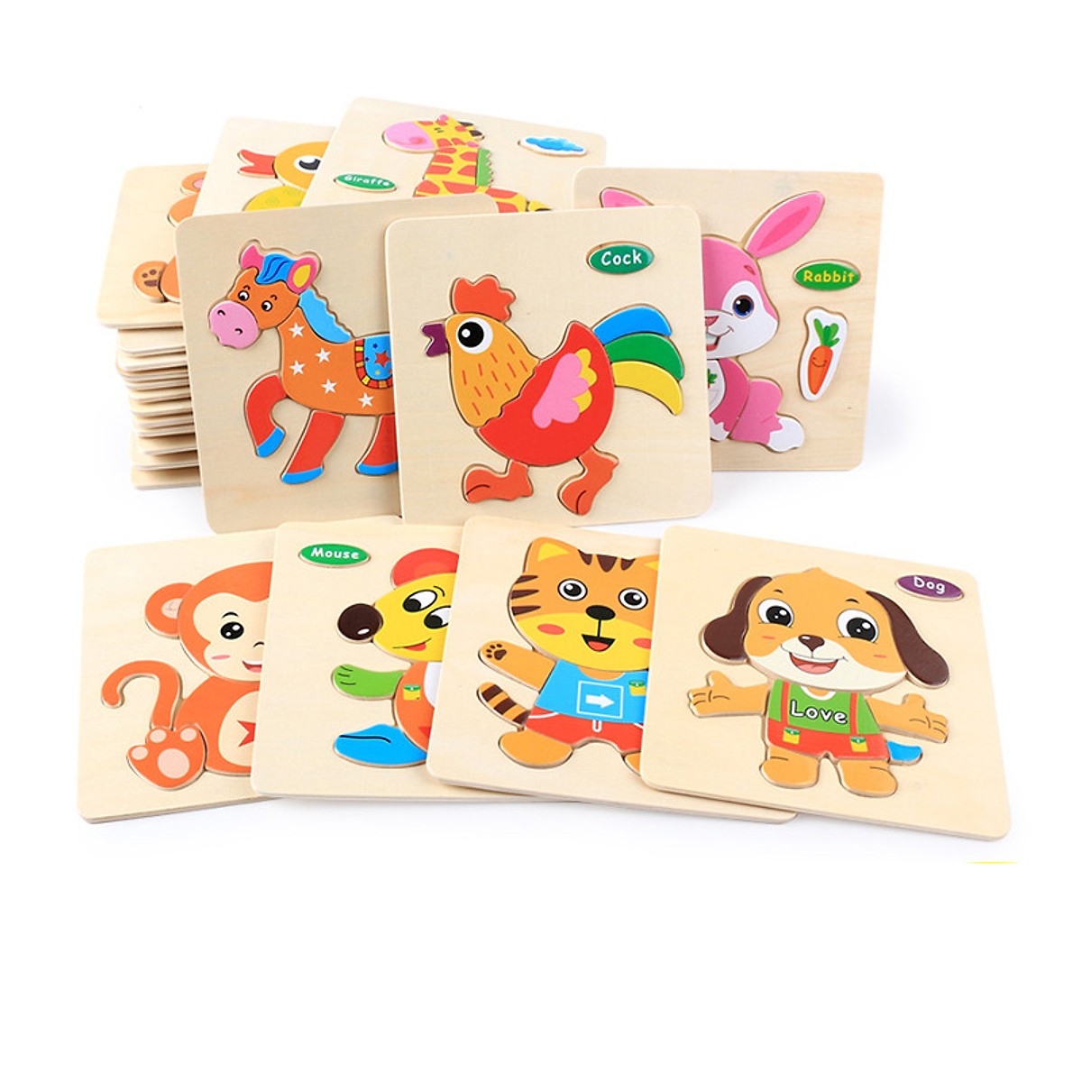 Combo 8 tranh ghép hình nổi cho bé SK010 giao mẫu ngẫu nhiên
