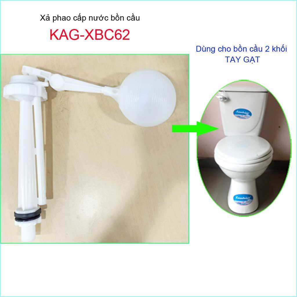 Cụm phao cấp nước bồn cầu KAG-XBC62A, cột cấp nước cho xí bệt hình trái bóng nhựa 100% lắp vừa 99% các loại cầu