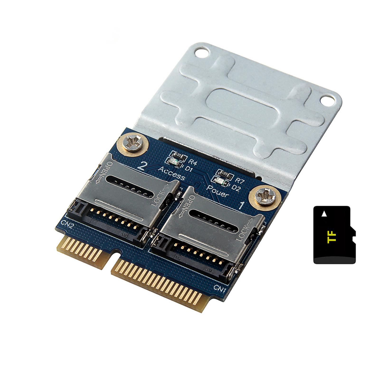 2 Ports SSD HDD High-Quality Laptop Dual Micro  SDHC  TF to Mini PCIe