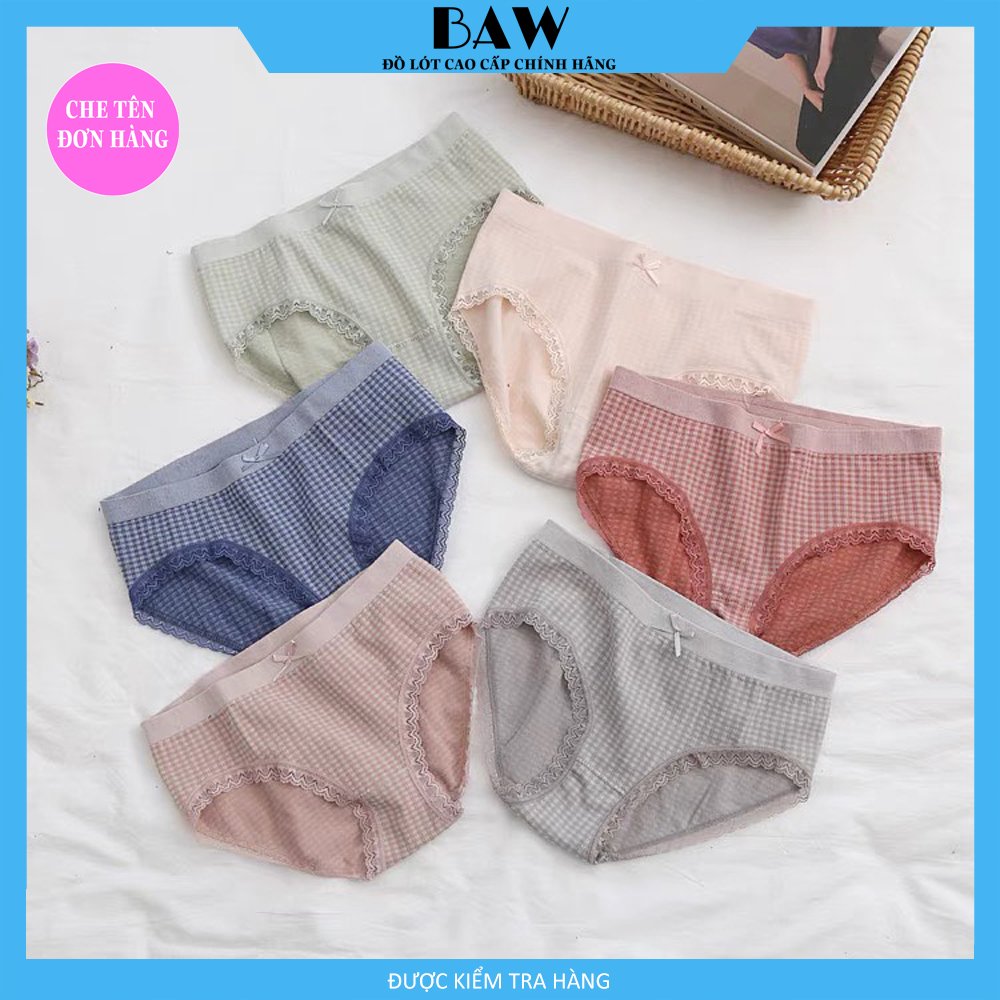 Bộ 5 Quần Lót Cotton dễ thương mềm mại tôn dáng, Hàng xuất nhập thương hiệu Baw mẫu QLN01