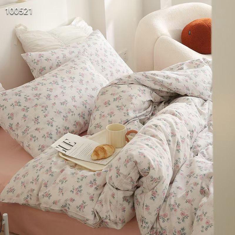 Set Cotton LiVing Hàng Nhập Khẩu Cao Cấp Hoa Nhí Hồng