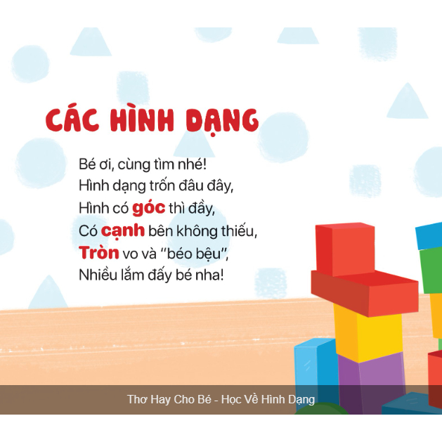 Sách - Thơ hay cho bé học về Hình dạng