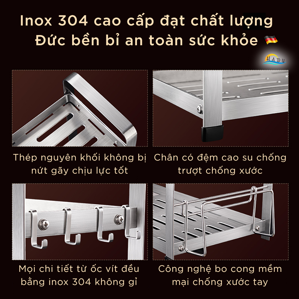 Kệ Đựng Gia Vị Nhà Bếp 2 Tầng Cao Cấp Đạt Chất Lượng Đức SSGP