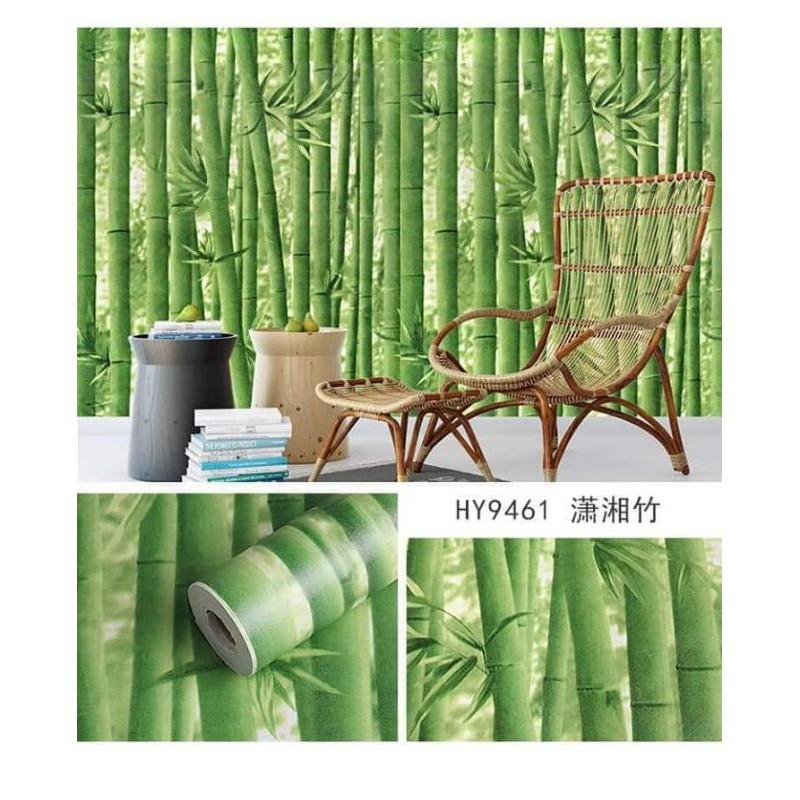 10m Giấy dán tường họa tiết xanh lá
