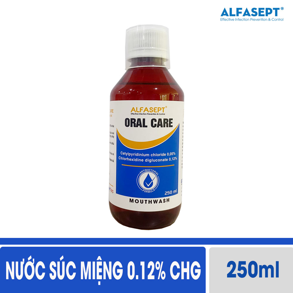 Nước súc miệng diệt khuẩn Alfasept Oral Care 250ml  0.12% CHG