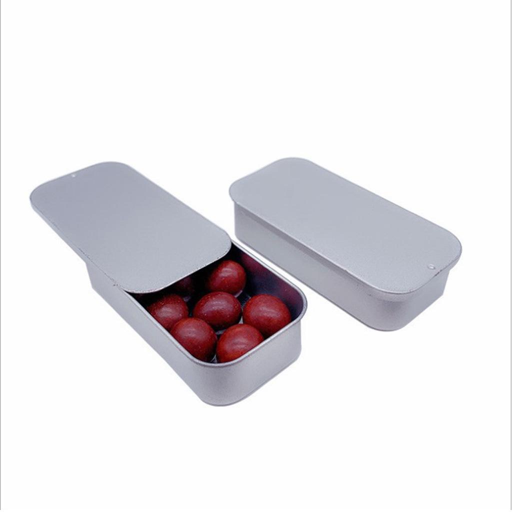 Metal Tin Rectangle Storage Slide Top Box Organizer Coin Key Container Case