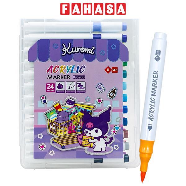 Hộp 24 Bút Vẽ Acrylic Marker Kuromi - iiGEN IG5906