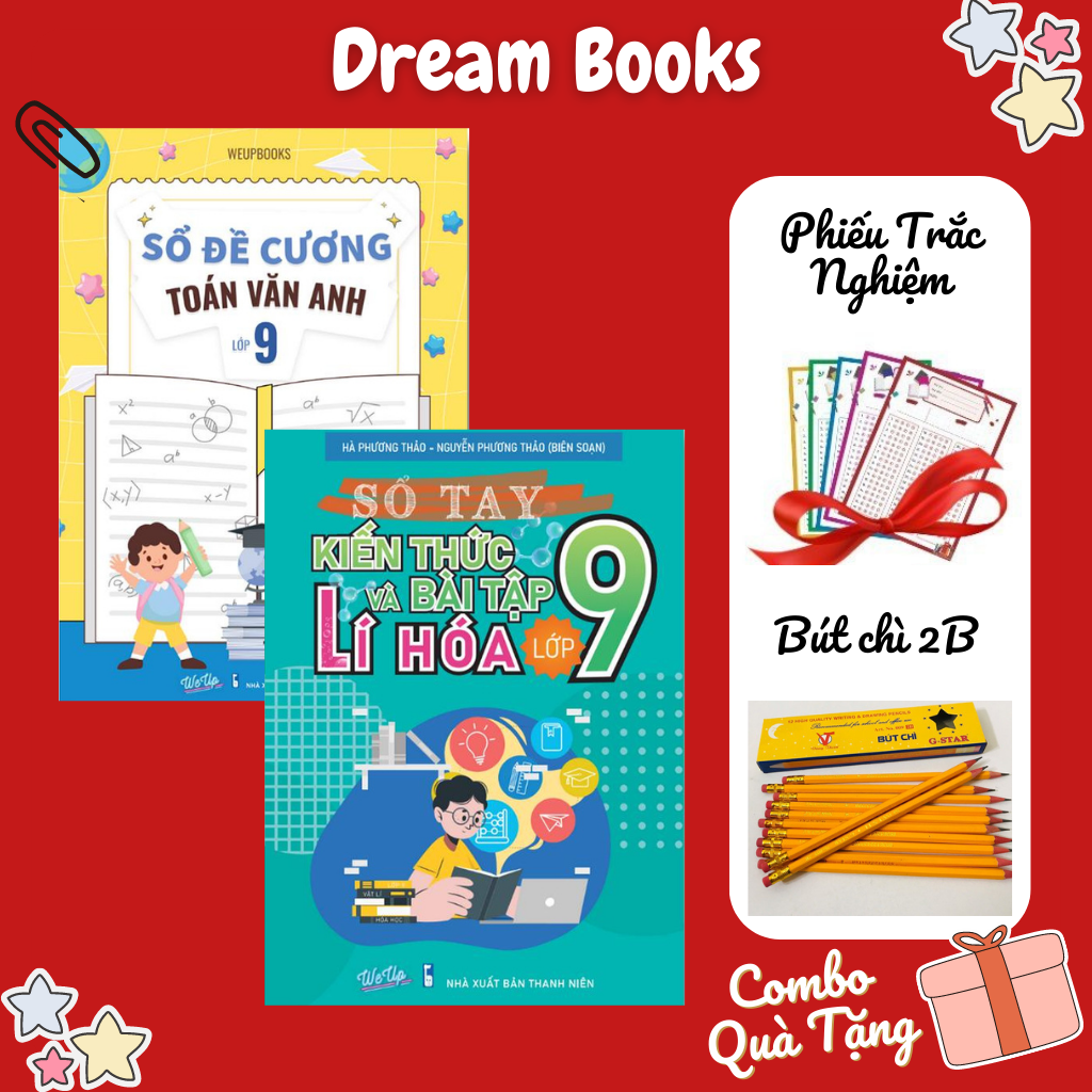 Sách - Combo Sổ Đề Cương Toán Văn Anh 9 & Sổ tay Kiến Thức Và Bài Tập Lý Hóa 9