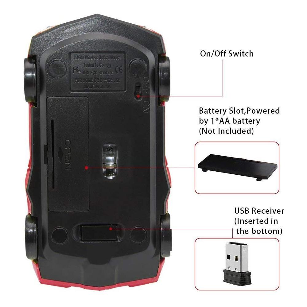 2.4G Không Dây Xe Hơi Chuột Quang Máy Tính Cổng USB Chuột 1600DPI Công Sở 3D Mause Game Thủ Có Đèn LED Cho Huawei laptop PC Máy Tính Bảng
